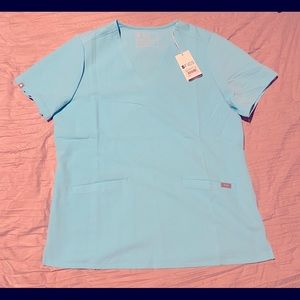Brand New Neon Blue Figs Top L